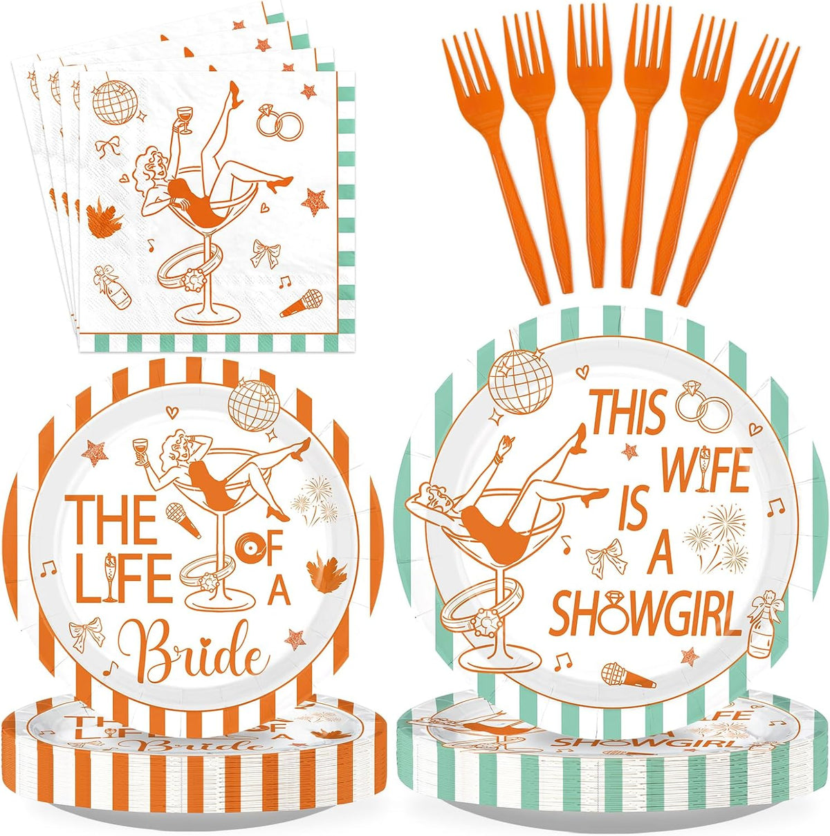 The Life of a Bride Bridal Shower Plates & Napkins - 96 Pcs image 1