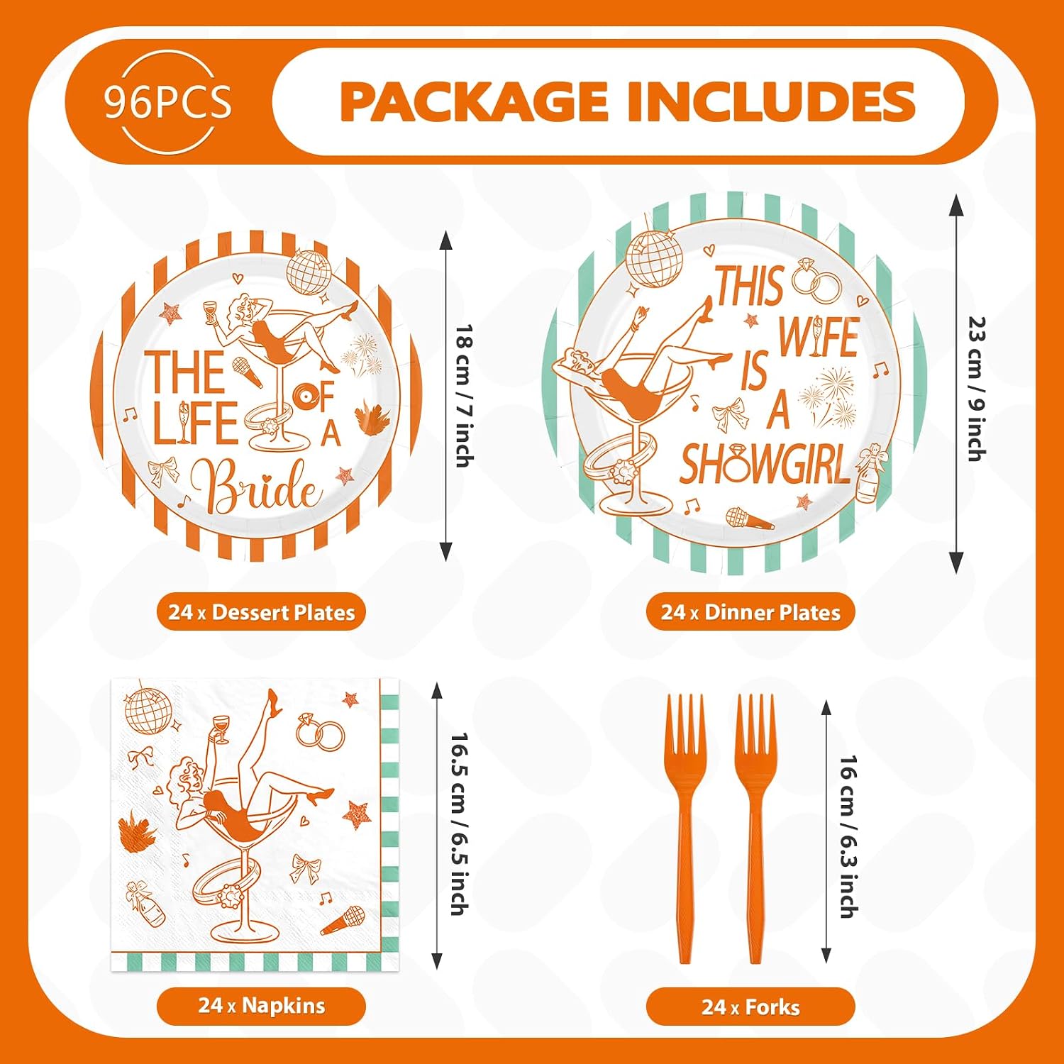 The Life of a Bride Bridal Shower Plates & Napkins - 96 Pcs image 2