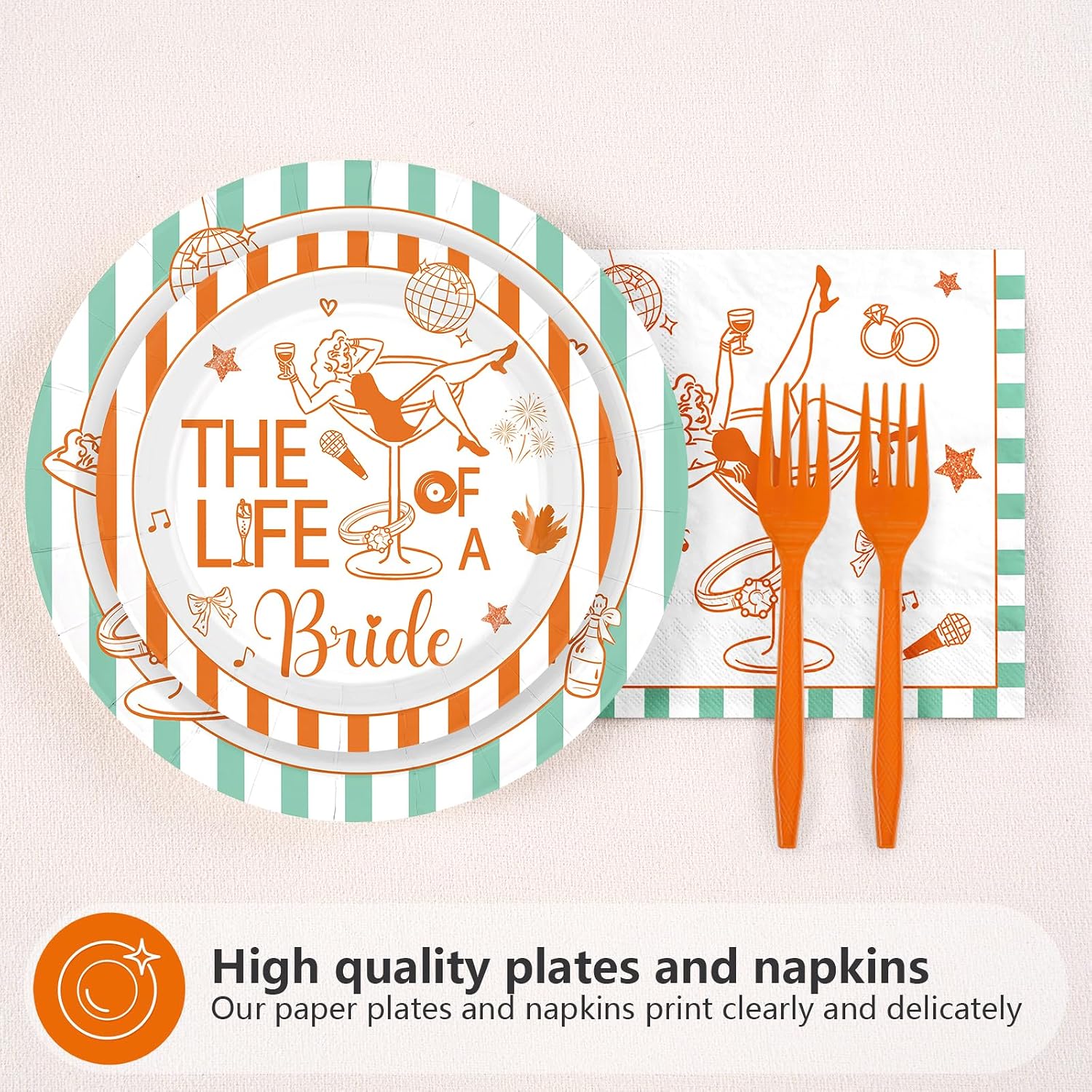 The Life of a Bride Bridal Shower Plates & Napkins - 96 Pcs image 3