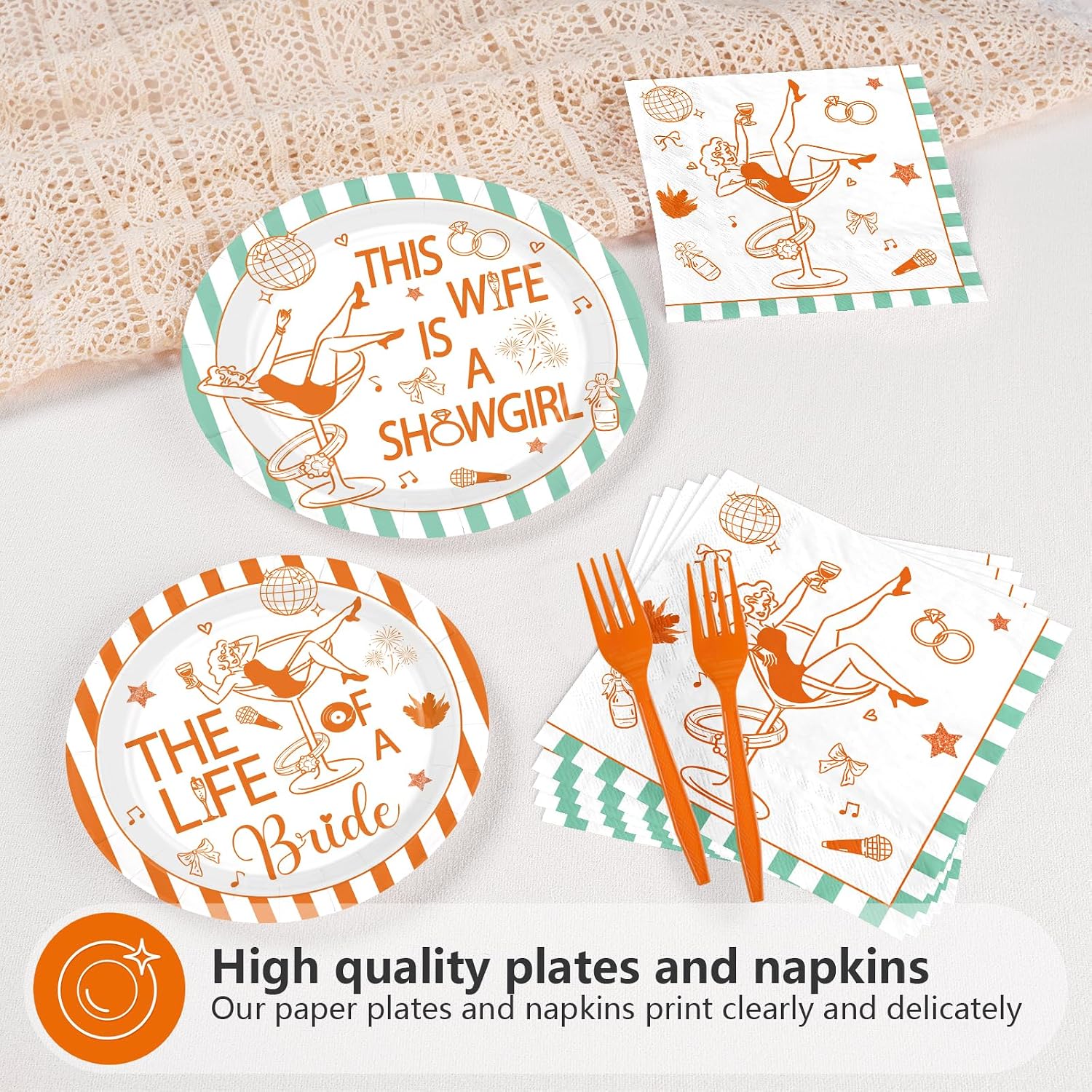 The Life of a Bride Bridal Shower Plates & Napkins - 96 Pcs image 4