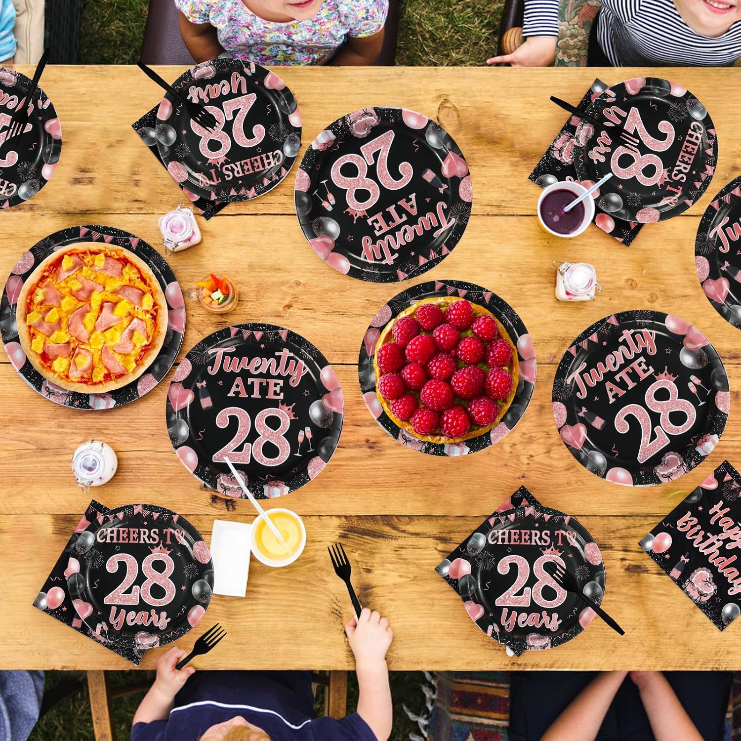 Twenty ATE 28th Birthday Plates & Napkins Set - 96 Pcs image 7