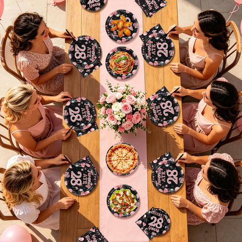 Twenty ATE 28th Birthday Plates & Napkins Set - 96 Pcs image 8