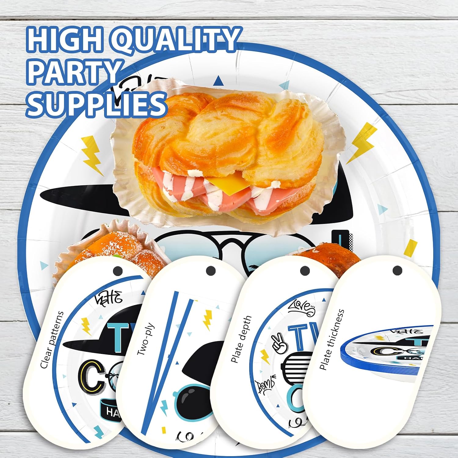 Two Cool 2nd Birthday Plates & Napkins Set - 96 Pcs image 6