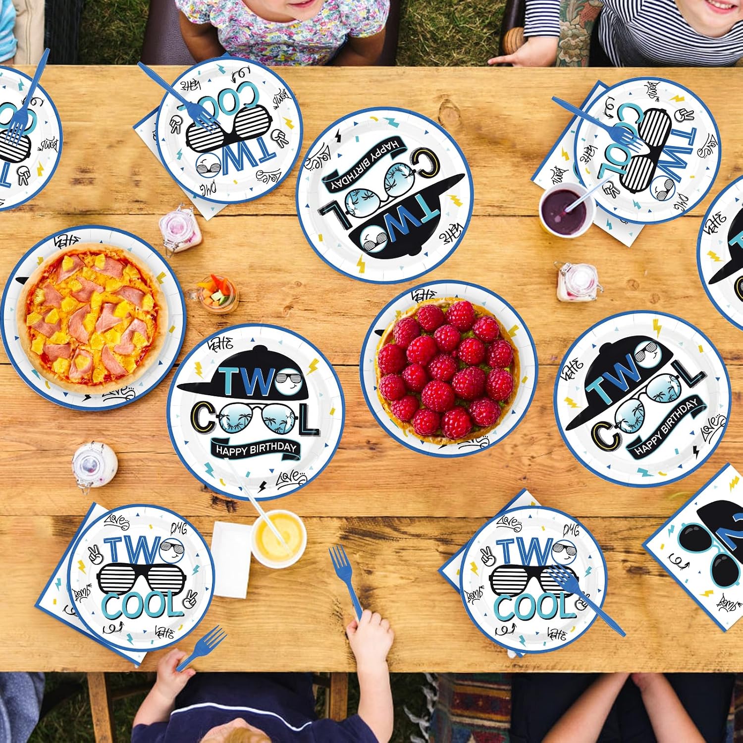 Two Cool 2nd Birthday Plates & Napkins Set - 96 Pcs image 8