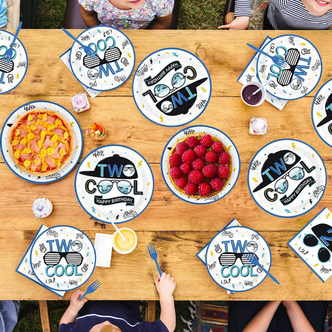 Two Cool 2nd Birthday Plates & Napkins Set - 96 Pcs image 8