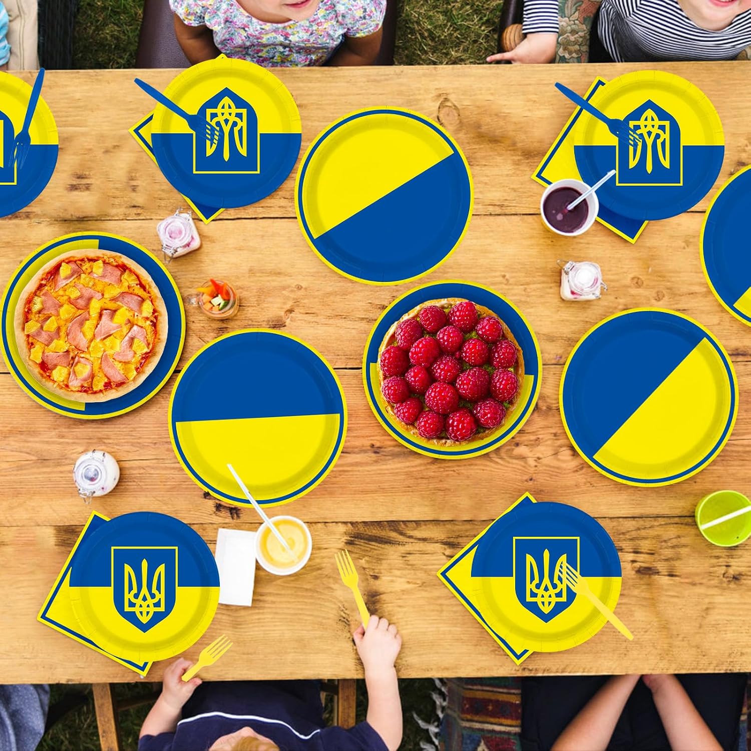 Ukraine themed party decorations table setting
