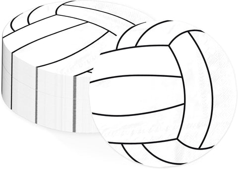 100 Pcs White Volleyball Party Napkins - Grencian
