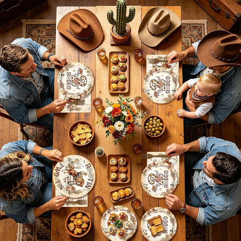 Western Cowboy 2nd Birthday Plates & Napkins Set - 96 Pcs - Grencian