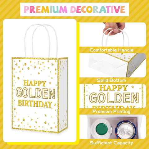 White gold party favor bags milestone birthday